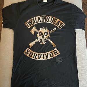 Fruit of the Loom Walking Dead Survivor Tee - Black and Gold